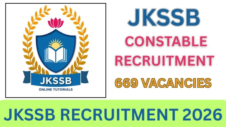 JKSSB RECRUITMENT 2026