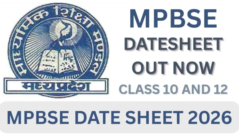 MPBSE DATE SHEET 2026