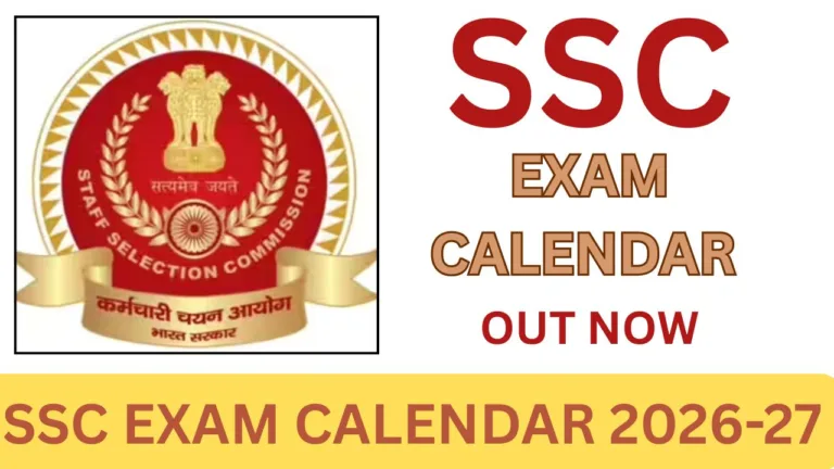 SSC EXAM CALENDAR 2026-27